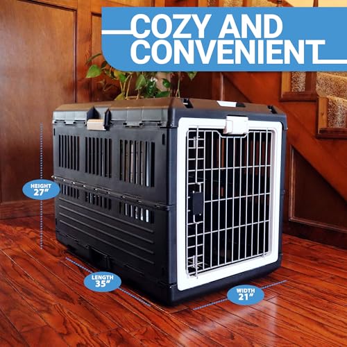Collapsible Pet Carrier for Large Dogs & Cats (Large - Gray / without kit)