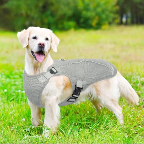 Dog Cooling Vest for Large Dogs with with Sun Protection (Xxl (Chest Girth:31.1'') / Mist Gray)