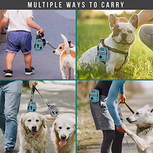 Dog Poop Bag Holder for Leash (Sea Blue / 1 Count (Pack of 1))