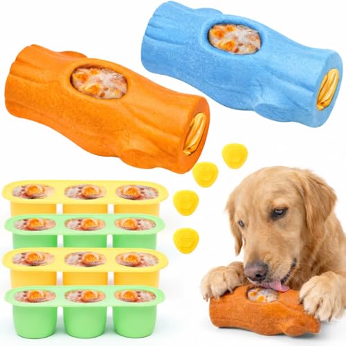 2 Pack Dog Toys for Aggressive Chewers Orange & Blue (Orange & Blue)