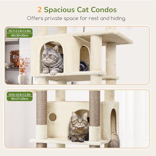 Cat Tree for Large Adult Cats (XL / Beige)