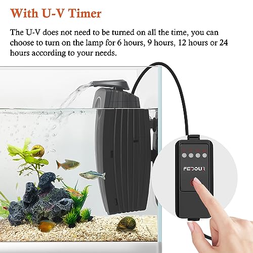 165GPH Aquarium Filter U (8W-U-V-Timer)