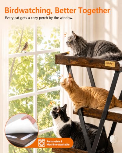 Modern Wood Cat Tree Tower for Indoor Cats Large Adult 67 (67 inch / Rustic Brown)