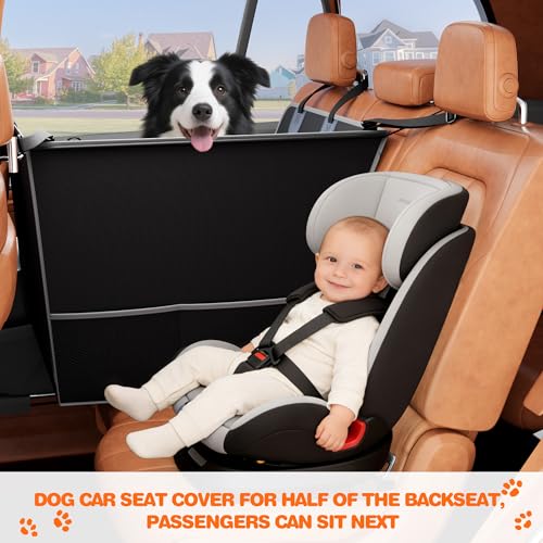 Half Dog Car Seat Cover for Back Seat (Black)