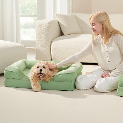 Orthopedic Dog Bed Medium Size Dog (Sage Green / 30.0"l X 20.0"w X 6.5"th)