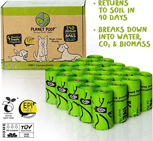 Home Compostable Dog Poop Bags Extra (240 Count (Pack of 1))