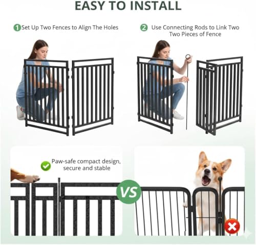 Thickened Outdoor Dog Fence (47" Height / 32 Panels)