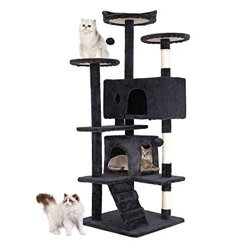 54" Cat Tree Tower (54in / Dark Gray)