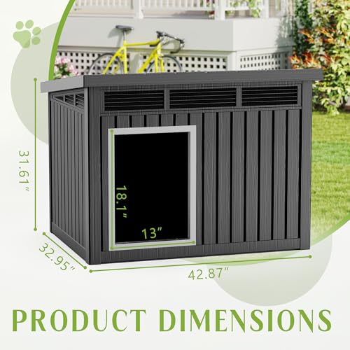 Dog House Indoor Outdoor (Black / 42.87*32.95*31.61inch)
