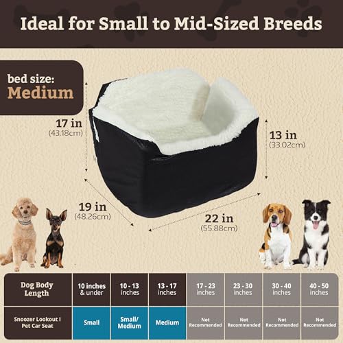 Dog Car Seat for Dogs up to 25lbs (Black Diamond / Medium)