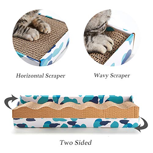 Cat Scratcher Cardboard Reversible Cat Scratch pad Kitty Corrugated Scratching Board Bed Catnip Included (M)