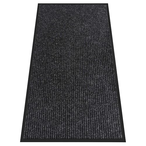 Indoor Outdoor Door Mat (Black Striped / 2' x 4' (Rectangular))