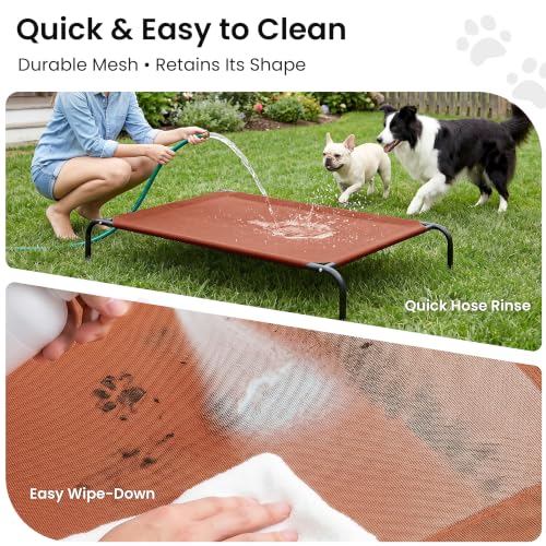 Elevated Cooling Dog Bed for Medium Dogs (Terracotta / 43" X 31.5" X 8")