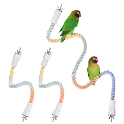 1 Set Rope Perches for Bird Cages (Pink Blue)