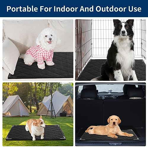 Durable Chew Proof Dog Bed with Metal Rivet Corner for Large Dogs (L (41" L x 28" W) / Black)