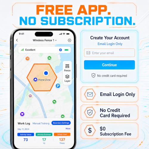 GPS Wireless Dog Fence System with Free App (Orange)