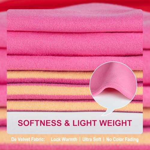 2Pack Dog Sweater for Medium Dogs Soft Pet Coats Fleece Sweatshirt (X-Large (19-27lbs) / 8# Pink+Pink Stripe)