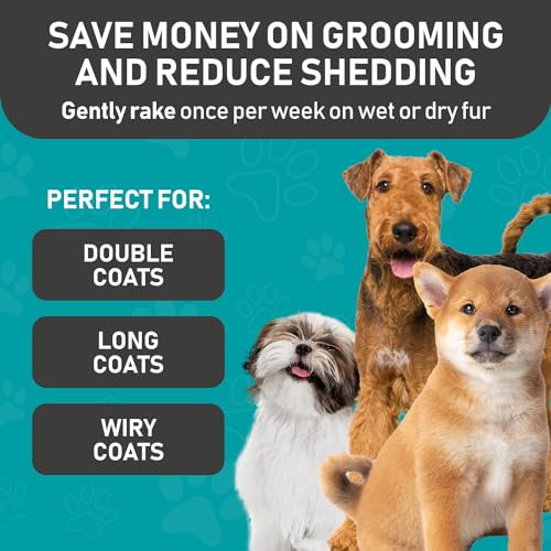 Pet Grooming Brush and 2X Grooming Gloves Combo (A1 - Rake & Glove (Best Value) / Large)