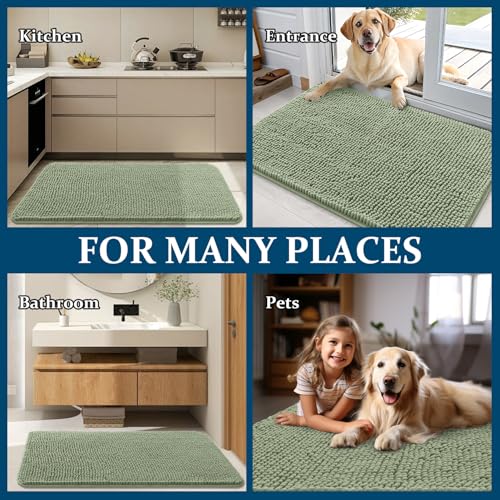 Dog Door Mat for Muddy Paws 59x24 (Sage Green / 59" X 24")