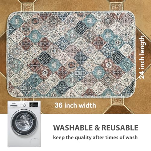 4PACK Washable Pee Pads for Dogs (24x36 Inch (Pack of 4) / Dark Red/Multi)