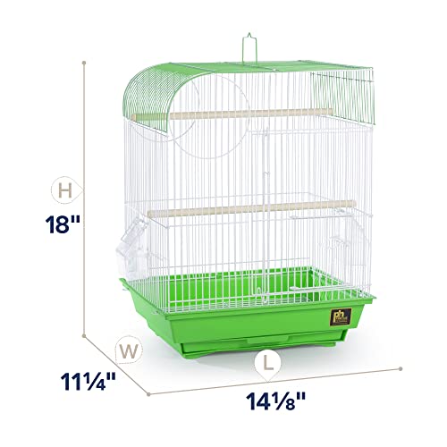 South Beach Flat Top Bird Cage (Lime Green / 10.6"L x 0.5"W x 18.0"H)