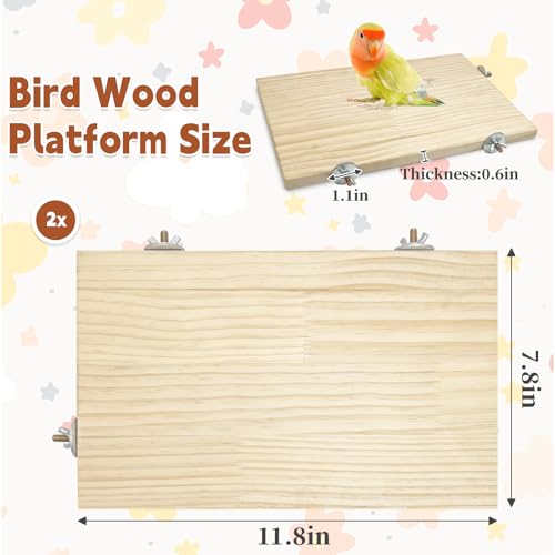11.8 x 7.8 Inches Large Bird Perch (11.8x7.8in,2PCS)