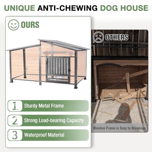 60‘’ Extra Large Heated Dog House Outdoor Weatherproof Dog Shelter with Anti (Heated Dog House)