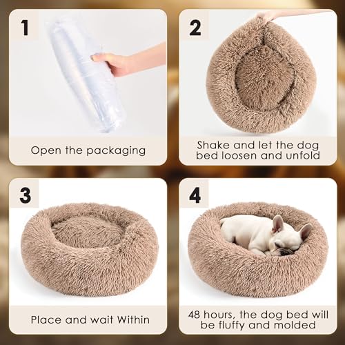 28in Large Dog Bed (Camel / 28.0"L x 28.0"W x 8.0"Th)