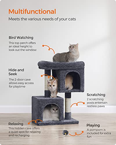 Cat Tree 29.1 (M (19.3"L x 12.6"W x 29.1"H) / Smoky Gray)