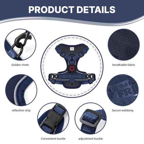 Cat Harness Leash Set with AirTag Holder (Blue for Airtag / S)