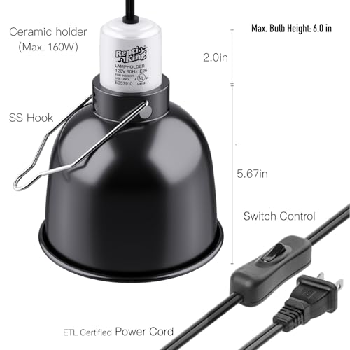 Reptile Light Fixture (5.5'' Deep Dome)
