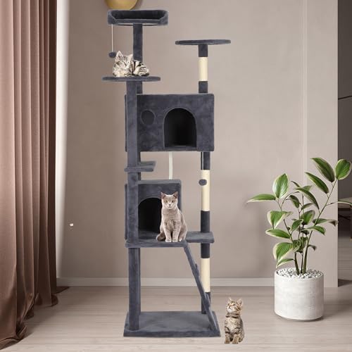 81" Cat Tree Tower (81in / Dark Gray)