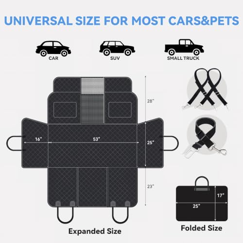 High Barrier Dog Car Seat Cover (Black / For Cars/Mid-Size SUV/Small Truck)