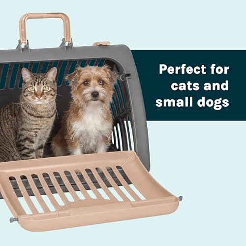 Foldable Travel Cat Carrier (A) Large Carrier (Tan & Gray))