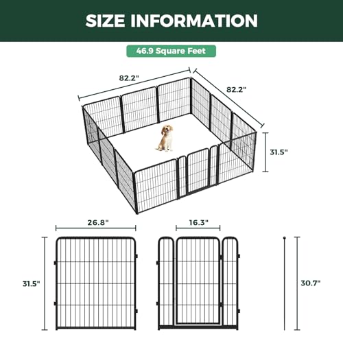 Homeplus Indoor Dog Playpen (Black / 32"H)