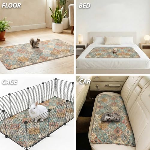 4PACK Washable Pee Pads for Dogs (24x48 Inch (Pack of 4) / Cream/Multi)