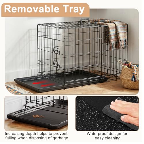 30" Foldable Metal Dog Crate (Black)