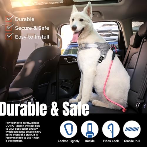 Dog Seat Belt for Car (Pink)