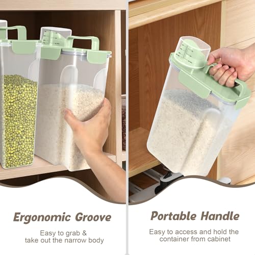 Airtight Rice Container 10 Lbs (6Qt-Light Green)
