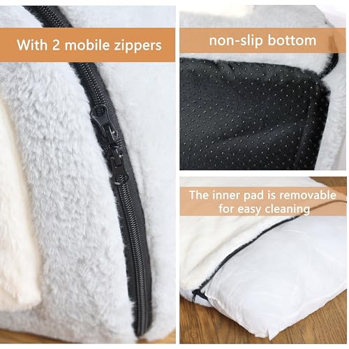 Cat Bed for Indoor Cats (Grey / M:(15.7"×15.7"×14.1"))