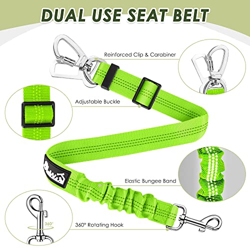 Dog Car Harness Seat Belt (Small / ·Lime Green)