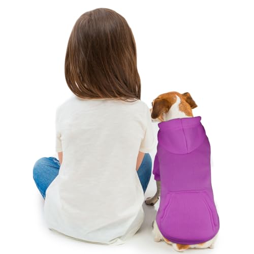 Dog Hoodie Dog Sweaters for Small Dogs (X-Small / Purple)
