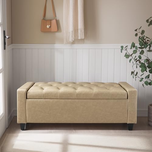 Ottoman with Storage (Khaki-pu)
