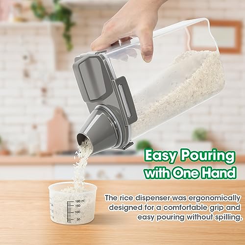 Rice Storage Container 3 to 5 Lbs (3Qt-Grey)