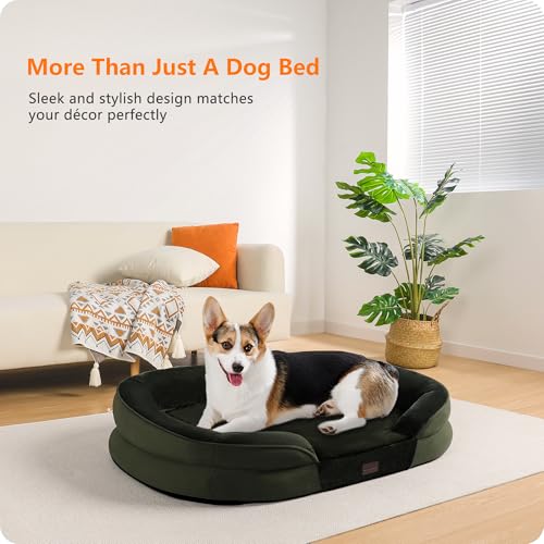 Orthopedic Waterproof Medium Dog Bed Sofa (Green / Medium(36 x 25.5 x 6 inch))