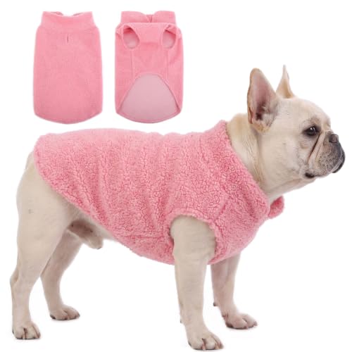 Sherpa Dog Sweater Small Dog Vest Puppy Shirt for Small Medium Dogs (Medium / Solidpink)