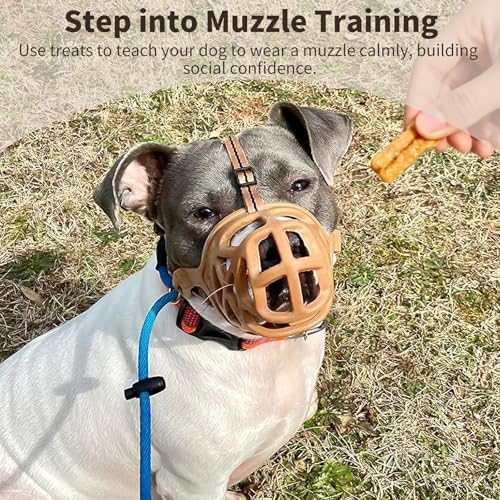 Basket Dog Muzzle for Large Medium Small Dogs German Shepherd (Large / Brown)