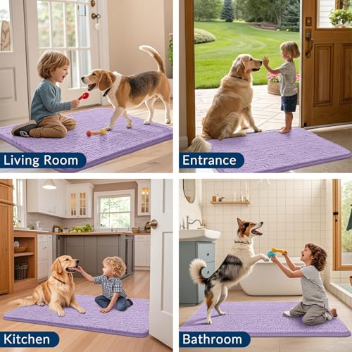 Dog Door Mat for Muddy Paws 24x16 (Lavender / 24"X16")