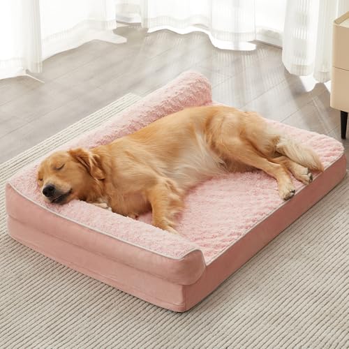 Orthopedic Washable Dog Bed (Pink / 48.0"l x 35.0"w x 7.5"th)