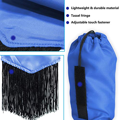 Smooth Lightweight Adjustable Fastener Nylon Horse Tail Bag with Fringe (Champion Blue)